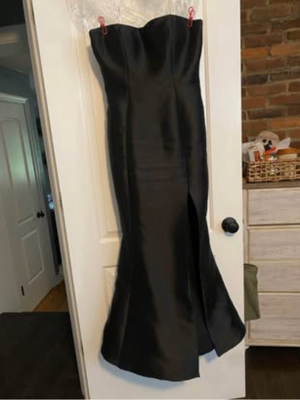 Sherri Hill Strapless Black Mermaid Gown